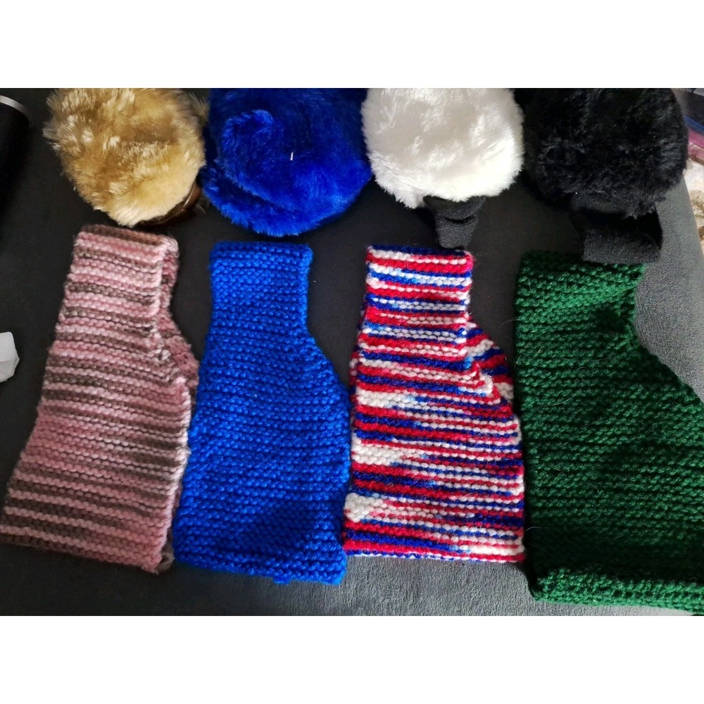 4 Ear Muffs With 4 Hand Knitted Ear Warmers Multi Colors 274